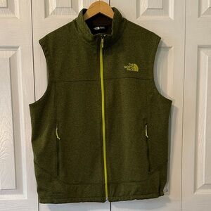 The North Face Vest Men’s Green Softshell Apex Canyonwall Windwall Full Zip SzXL